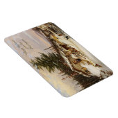 ウィンターログハウスアートカスタム文字マグネット マグネット (右側)