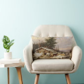 ウィンターログハウスアート装飾用クッション ランバークッション (椅子)