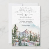 ウィンターロッジインザマウンテンズ結婚式招待状 招待状 (正面)