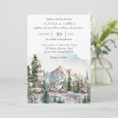 ウィンターロッジインザマウンテンズ結婚式招待状 招待状 (スタンド正面)