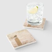 ウィンターロビンレッドバスト ストーンコースター (横)