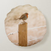 ウィンターロビンレッドバスト ラウンドクッション (裏面)