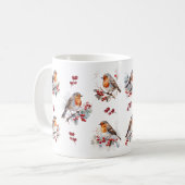 ウィンターロビンレッドベリークリスマス コーヒーマグカップ (正面左)