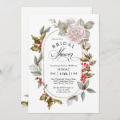 ウィンターロマンスフローラ&エバーグリーンブライダルシャワー 招待状 (正面/裏面)