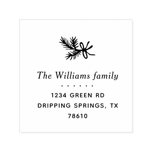 ウィンターローレル差出人住所ラバースタンプ セルフインキングスタンプ (デザイン)