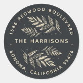 ウィンターローレル差出人住所 ラウンドシール (正面)