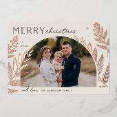 ウィンターローレル | Merry Christmas Photo 箔シーズンカード (正面)