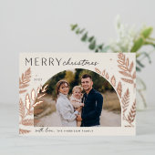 ウィンターローレル | Merry Christmas Photo 箔シーズンカード (立ち正面)