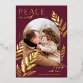 ウィンターローレル | Peace On Earth写真 箔シーズンカード (正面)