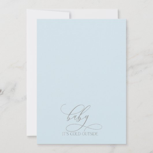 ウィンターワイルダネス男の赤ちゃんベビーシャワー 招待状 (裏面)