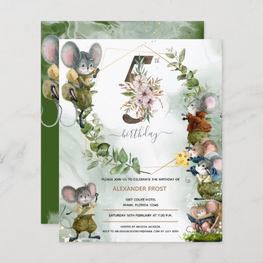 ウィンターワイルドネズミ5thバースデーパーティーへの招待 (正面/裏面)