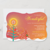 ウィンターワカラフルンダーランドホリデーパーティ招待状 招待状 (正面)