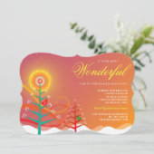 ウィンターワカラフルンダーランドホリデーパーティ招待状 招待状 (スタンド正面)