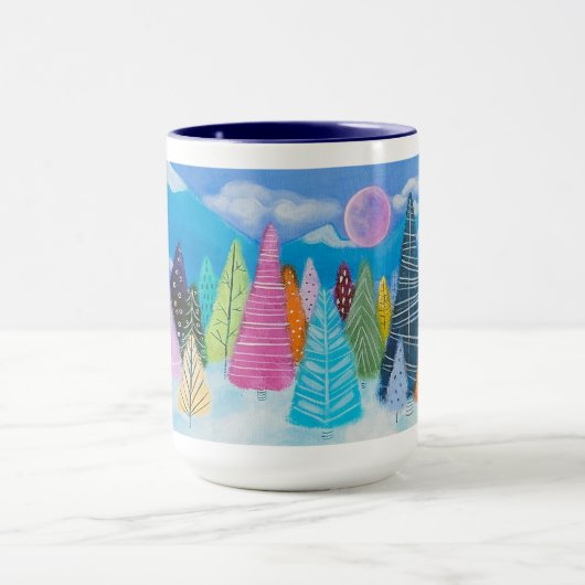 ウィンターワンダーランドお洒落フォレストアート マグカップ (中央)
