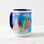 ウィンターワンダーランドお洒落フォレストアート マグカップ (正面左)