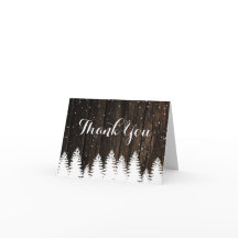 ウィンターワンダーランドのウェディング感謝カード