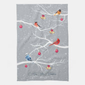 ウィンターワンダーランドのクリスマスホリデー キッチンタオル (縦)