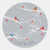 ウィンターワンダーランドのクリスマスホリデー ラウンドシール (正面)