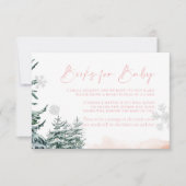 ウィンターワンダーランドのピンクブックスベビーカード ノートカード (正面)