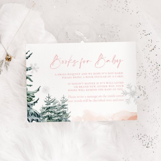 ウィンターワンダーランドのピンクブックスベビーカード ノートカード