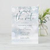 ウィンターワンダーランドの写真と雪の結婚式 セーブザデート (スタンド正面)