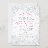 ウィンターワンダーランドの最初の誕生日パーティーの招待状 招待状 (正面)