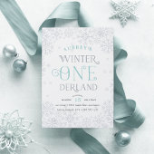 ウィンターワンダーランドの最初の誕生日パーティーの招待状 招待状