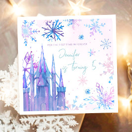 ウィンターワンダーランドの雪の結晶 女子 雪の誕生日 スタンダードカクテルナプキン