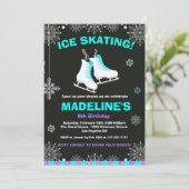 ウィンターワンダーランドアイススケートで滑るシャルボード誕生日 招待状 (スタンド正面)
