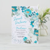 ウィンターワンダーランドアイスブルーフローラSweet sixteen 招待状 (スタンド正面)