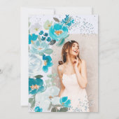 ウィンターワンダーランドアイスブルーフローラSweet sixteen 招待状 (裏面)