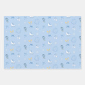 ウィンターワンダーランドアイス姿スケートアイススケートブルー ラッピングペーパーシート (正面3)