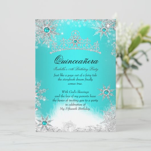 ウィンターワンダーランドアクアブルーキンセアニェラパーティー 招待状 (スタンド正面)