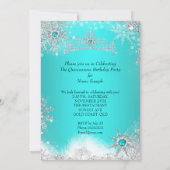 ウィンターワンダーランドアクアブルーキンセアニェラパーティー 招待状 (裏面)