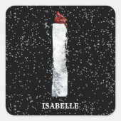 ウィンターワンダーランドアルファベットIモノグラム | 赤い鳥 スクエアシール (正面)