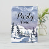 ウィンターワンダーランドウォーターカラークリスマス招待状 招待状 (スタンド正面)