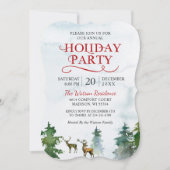 ウィンターワンダーランドウォーターカラーホリデーパーティー 招待状 (正面)