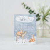 ウィンターワンダーランドウッドランドの最初の誕生日パーティー 招待状 (スタンド正面)