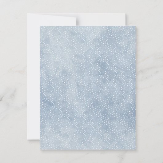 ウィンターワンダーランドウッドランドの最初の誕生日パーティー 招待状 (裏面)