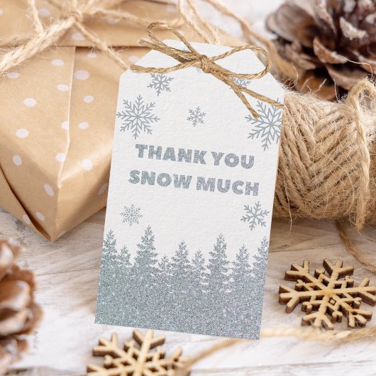 ウィンターワンダーランドウッドランドグリッターベビーシャワー ギフトタグ