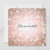 ウィンターワンダーランドエレガント婚約パーティ銅 招待状 (裏面)