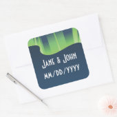 ウィンターワンダーランドオーロラステッカー スクエアシール (封筒)