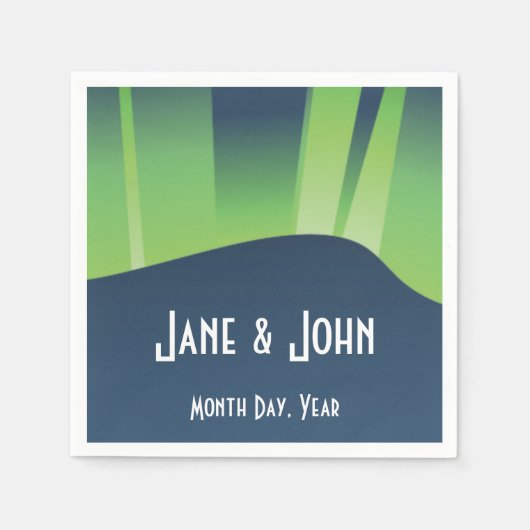 ウィンターワンダーランドオーロラスナプキンズ スタンダードカクテルナプキン (正面)