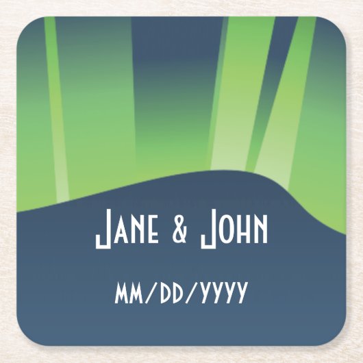 ウィンターワンダーランドオーロラス紙コースター スクエアペーパーコースター (正面)