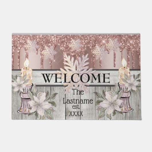 ウィンターワンダーランドカントリーファームハウス ドアマット (正面)