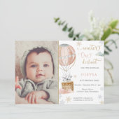 ウィンターワンダーランドガールファースト誕生日写真 招待状 (スタンド正面)