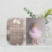 ウィンターワンダーランドガールフォト誕生日招待状 招待状 (スタンド正面)
