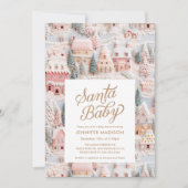 ウィンターワンダーランドガールベビーシャワー招待状 招待状 (正面)