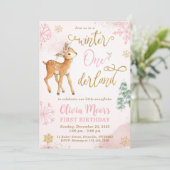 ウィンターワンダーランドガール1st誕生日招待状 招待状 (スタンド正面)