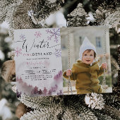 ウィンターワンダーランドガール1st誕生日 招待状